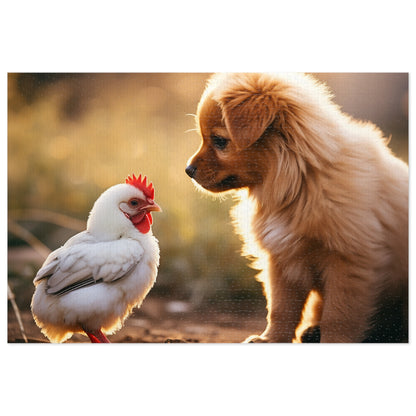 Baby Rooster and Puppy Jigsaw Puzzle (30, 110, 252, 500,1000-Piece)