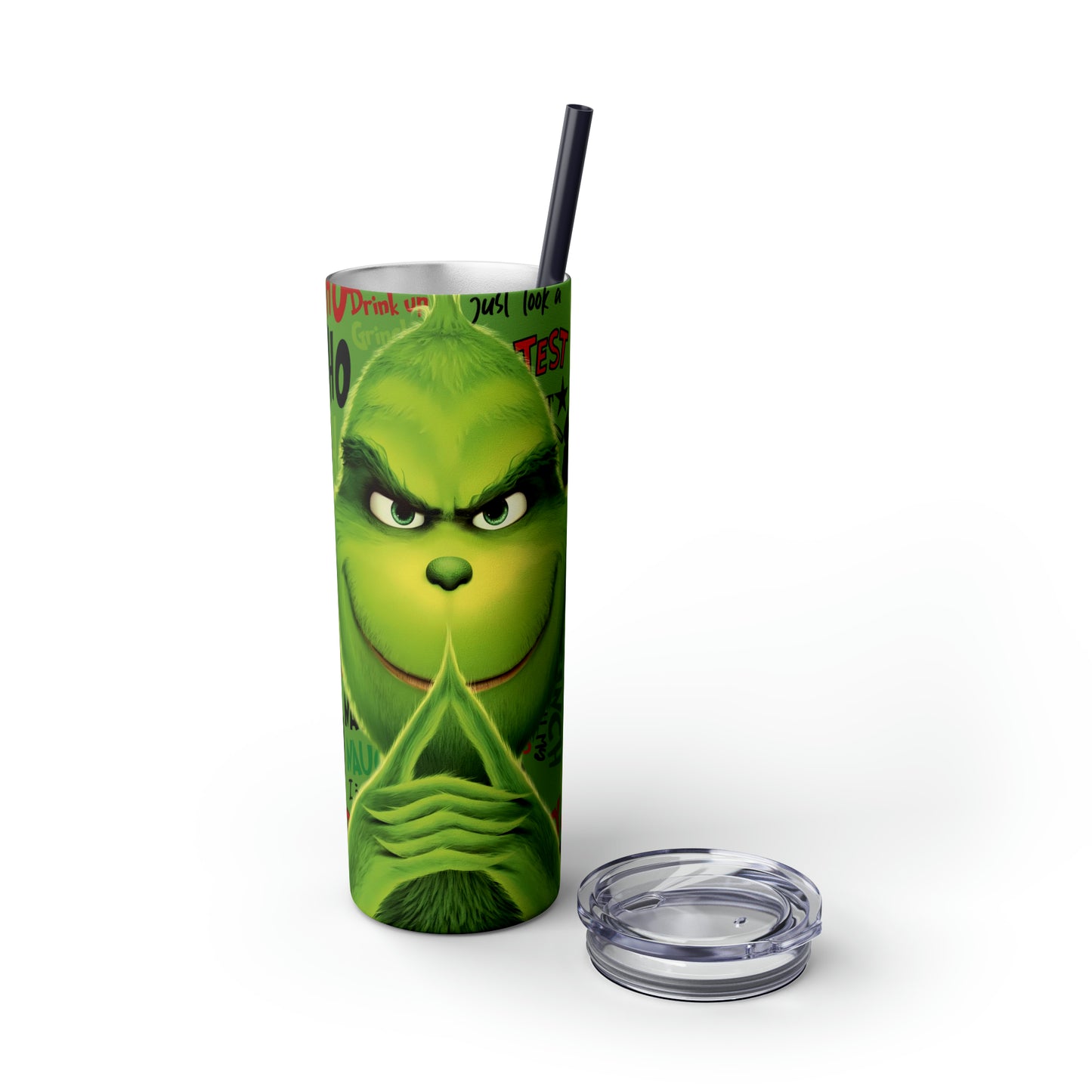 Mr. Grinch  Skinny Tumbler with Straw, 20oz