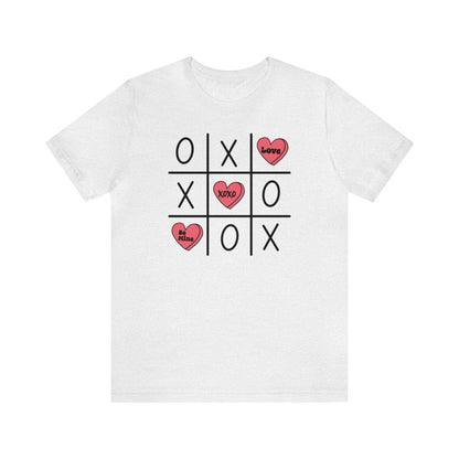 Valentine Tic Tac Toe  Unisex Jersey Short Sleeve Tee