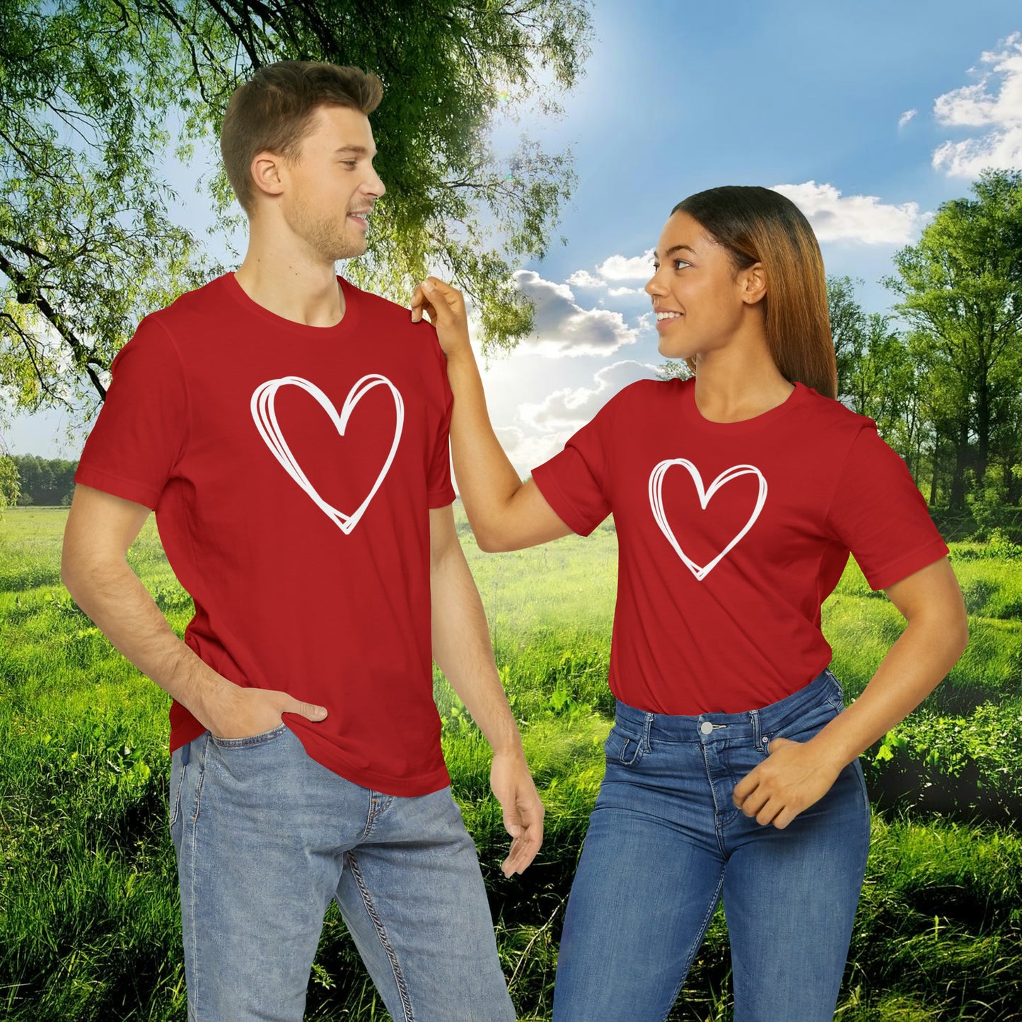 Hand-drawn Heart  Unisex Jersey Short Sleeve Tee