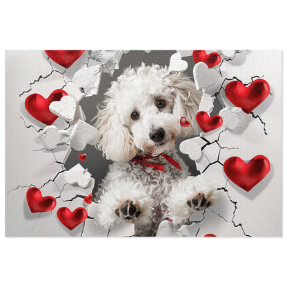 Valentine's Breakout Poodle Jigsaw Puzzle (30, 110, 252, 500,1000-Piece)