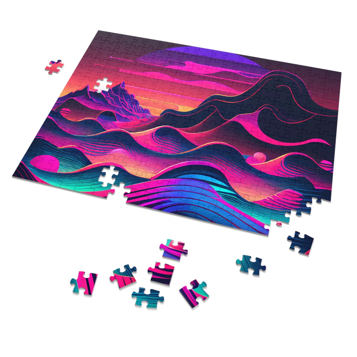 Magical Neon Mountains   Jigsaw Puzzle (30, 110, 252, 500,1000-Piece)