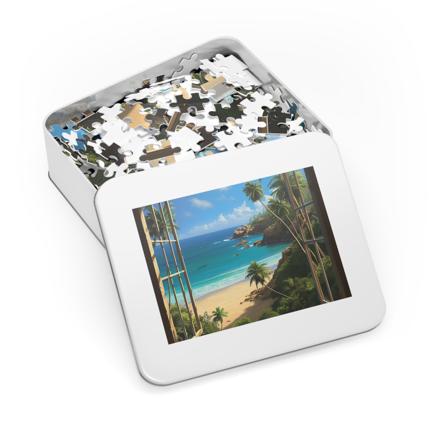 Window View at the Beach  Jigsaw Puzzle (30, 110, 252, 500,1000-Piece)