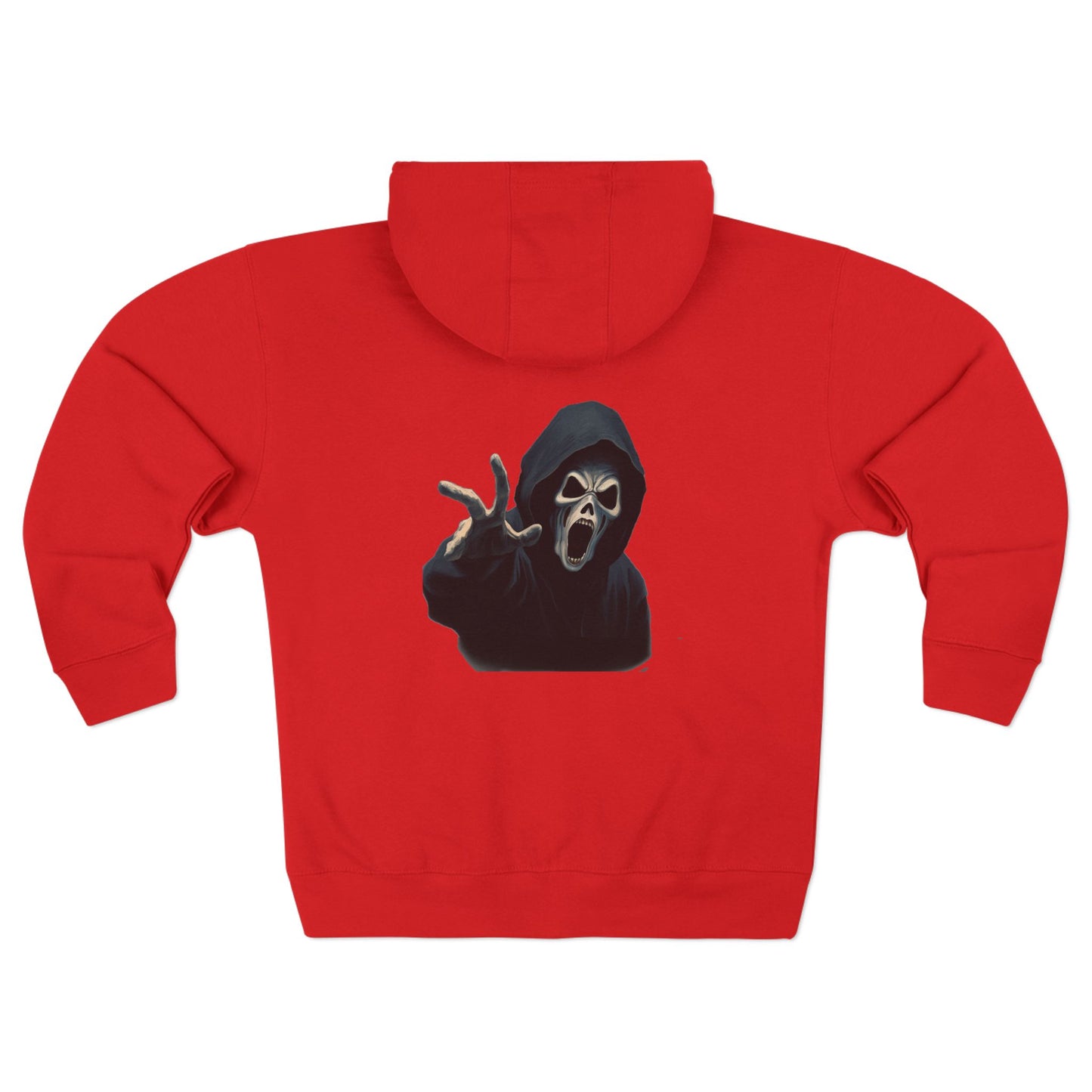 Scary Creeper Back Printed Full Zip Hoodie