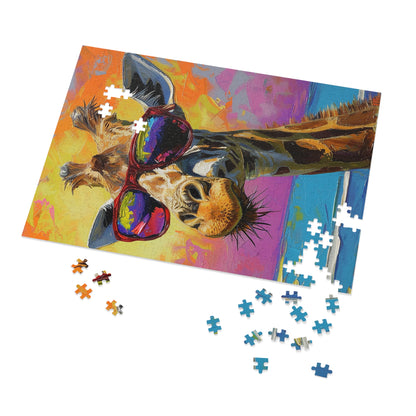 Beach Loving Giraffe Wearing Her Shades Jigsaw Puzzle (30, 110, 252, 500,1000-Piece)