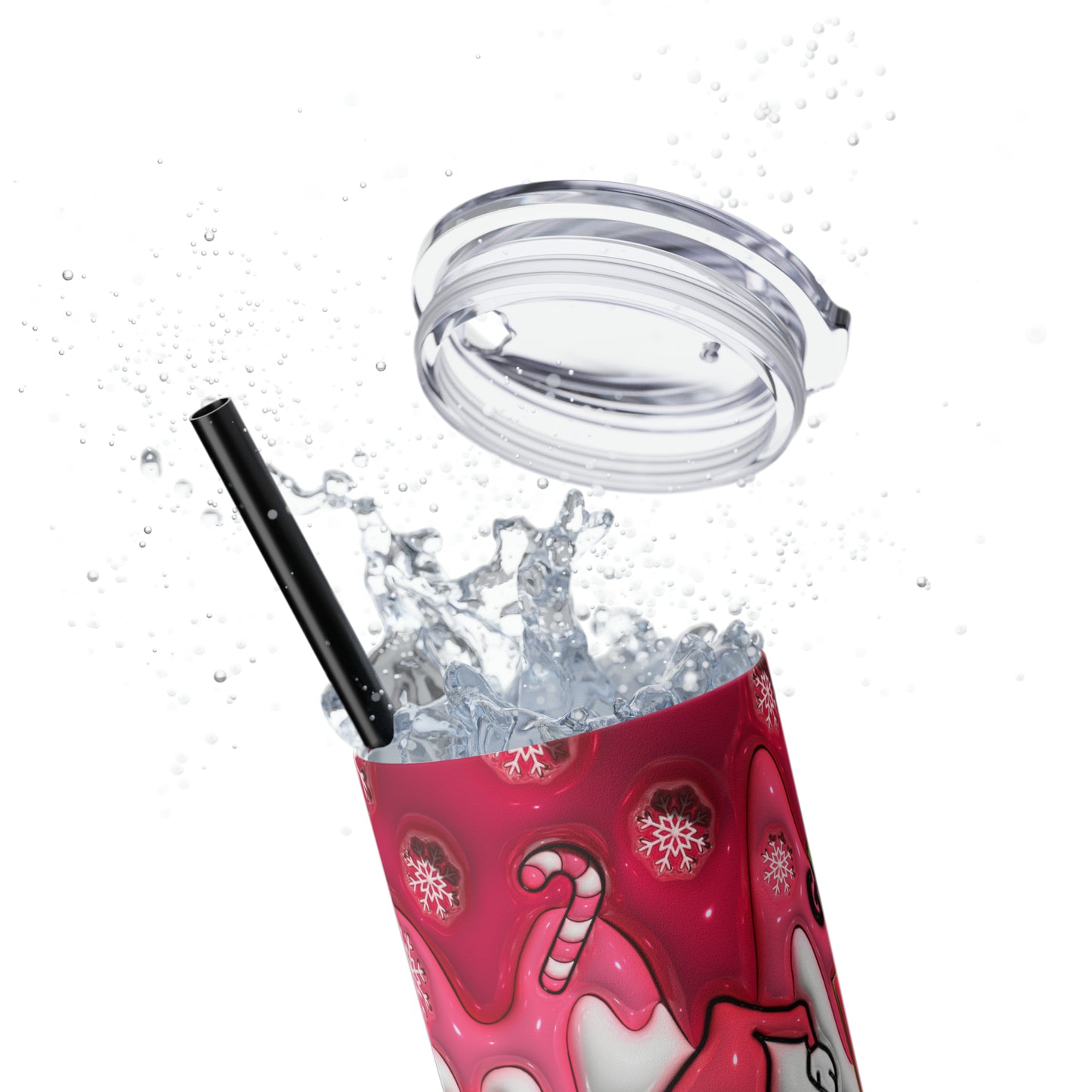 F Them Bliss Grinch  Skinny Tumbler with Straw, 20oz