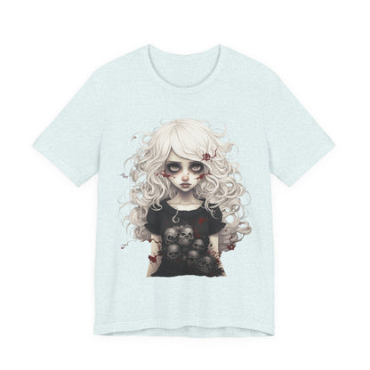 Creepy Doll Halloween Unisex Jersey Short Sleeve Tee