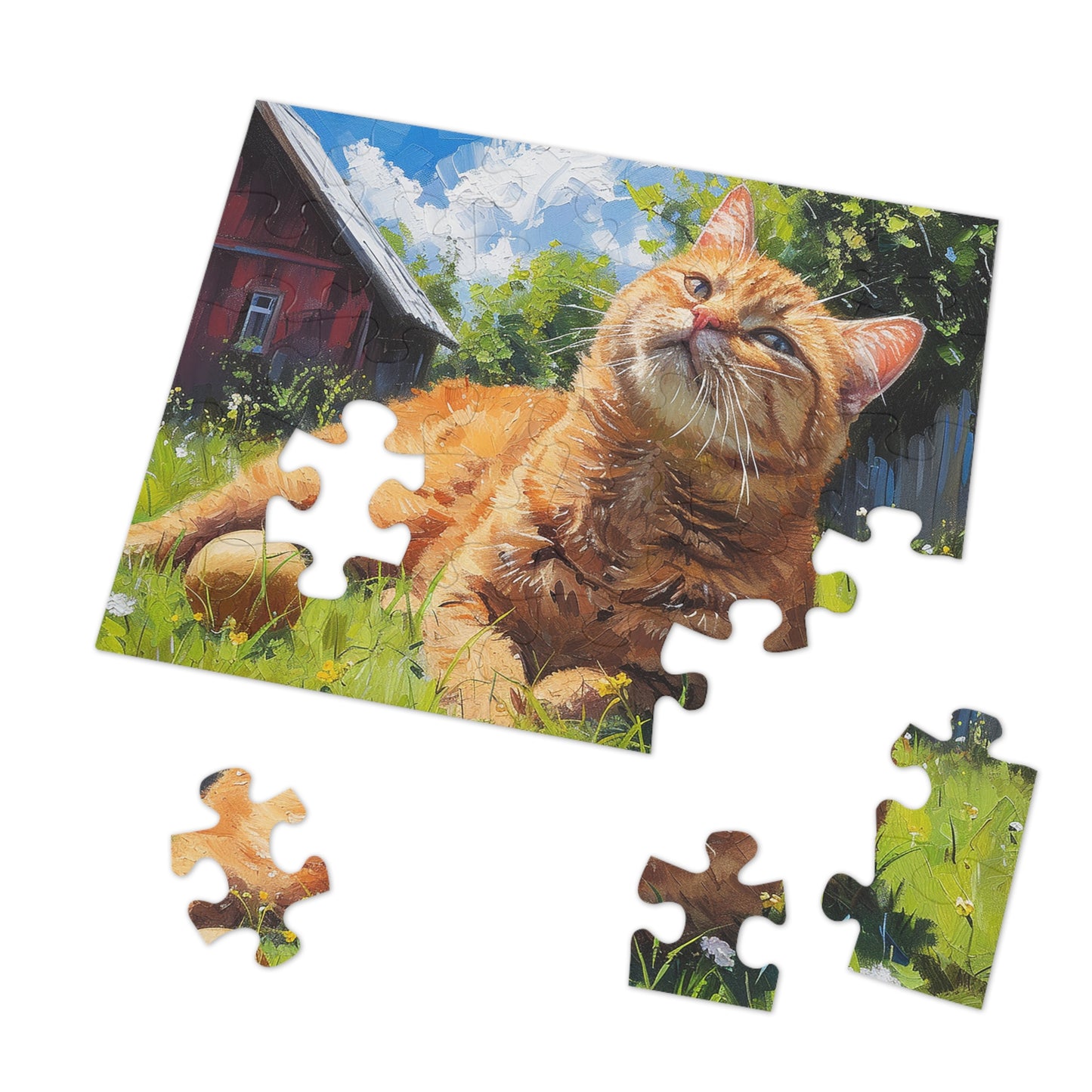 Orange Tabby Cat Laying in the Sun Jigsaw Puzzle (30, 110, 252, 500,1000-Piece)