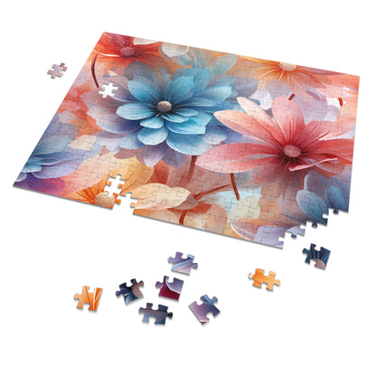 Pretty Pastel Flowers Jigsaw Puzzle (30, 110, 252, 500,1000-Piece)