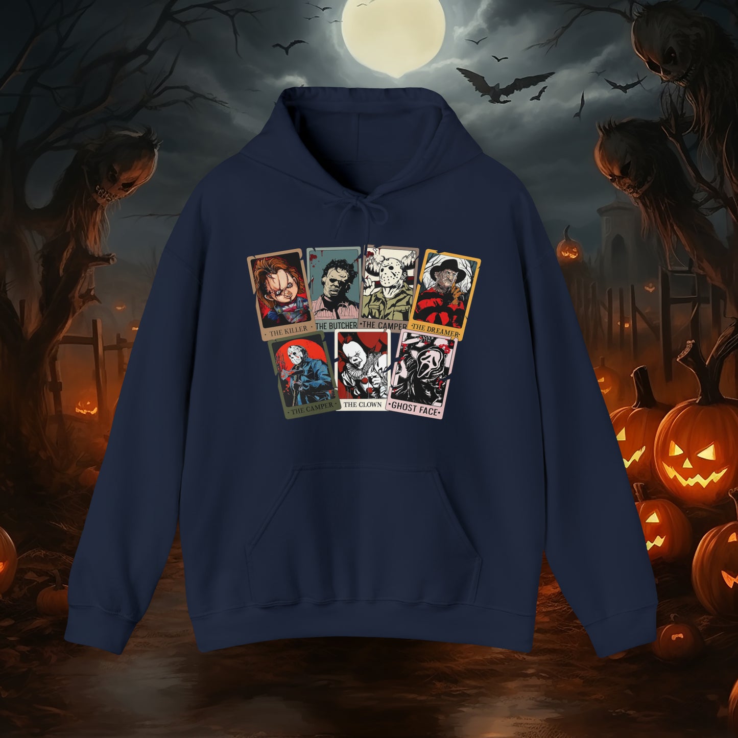 Horror Friends Tarot Cards Unisex Heavy Blend™ Hooded Sweatshirt