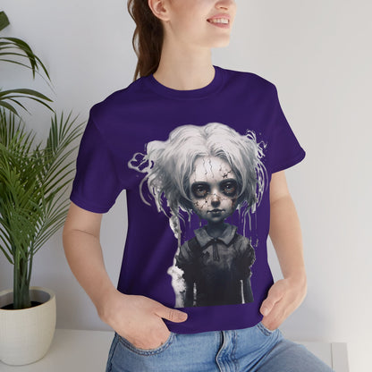 Creepy Doll Halloween Unisex Jersey Short Sleeve Tee