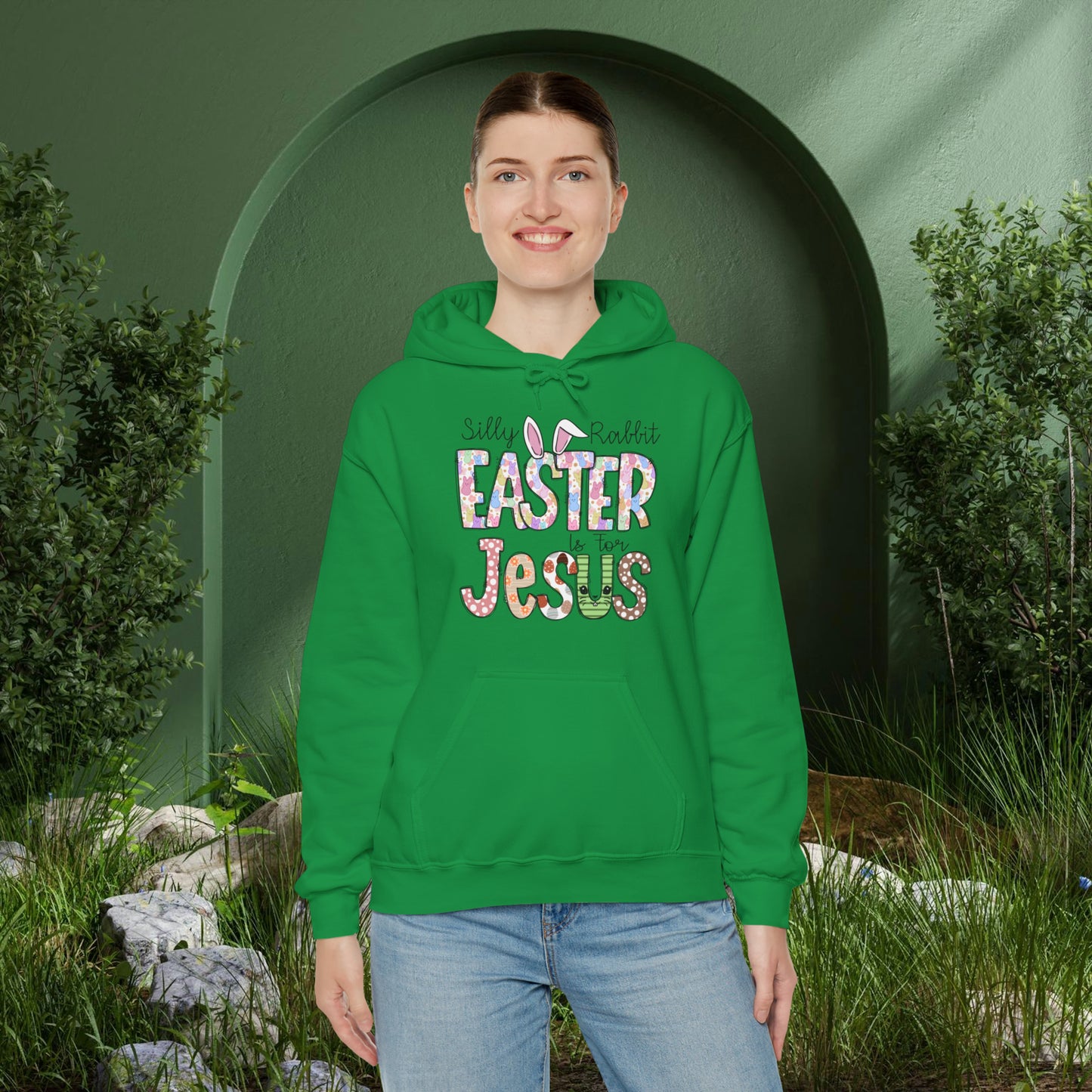 Silly Rabbit Easter is for Jesus  Unisex Heavy Blend™ Hooded Sweatshirt