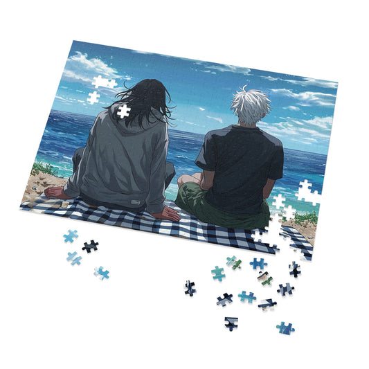Anime Couple at the Beach  Jigsaw Puzzle (30, 110, 252, 500,1000-Piece)