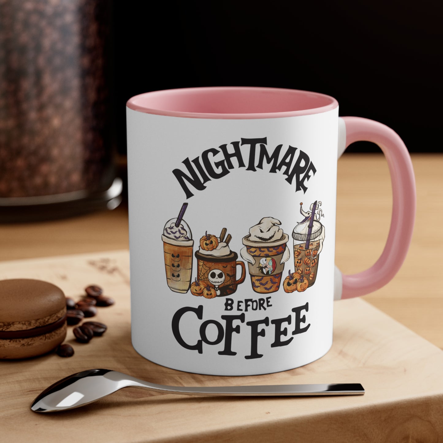 Nightmare Before Coffee Color Accent Coffee Mug, Coffee Lovers Coffee Cup