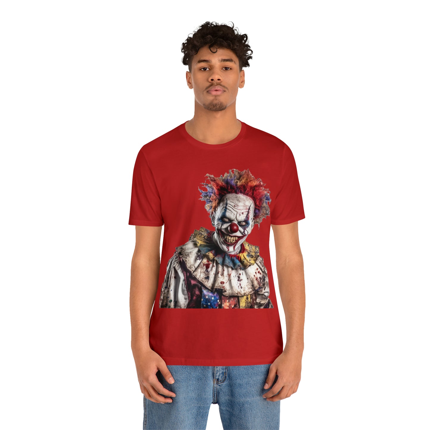Creepy Clown Halloween Unisex Jersey Short Sleeve Tee