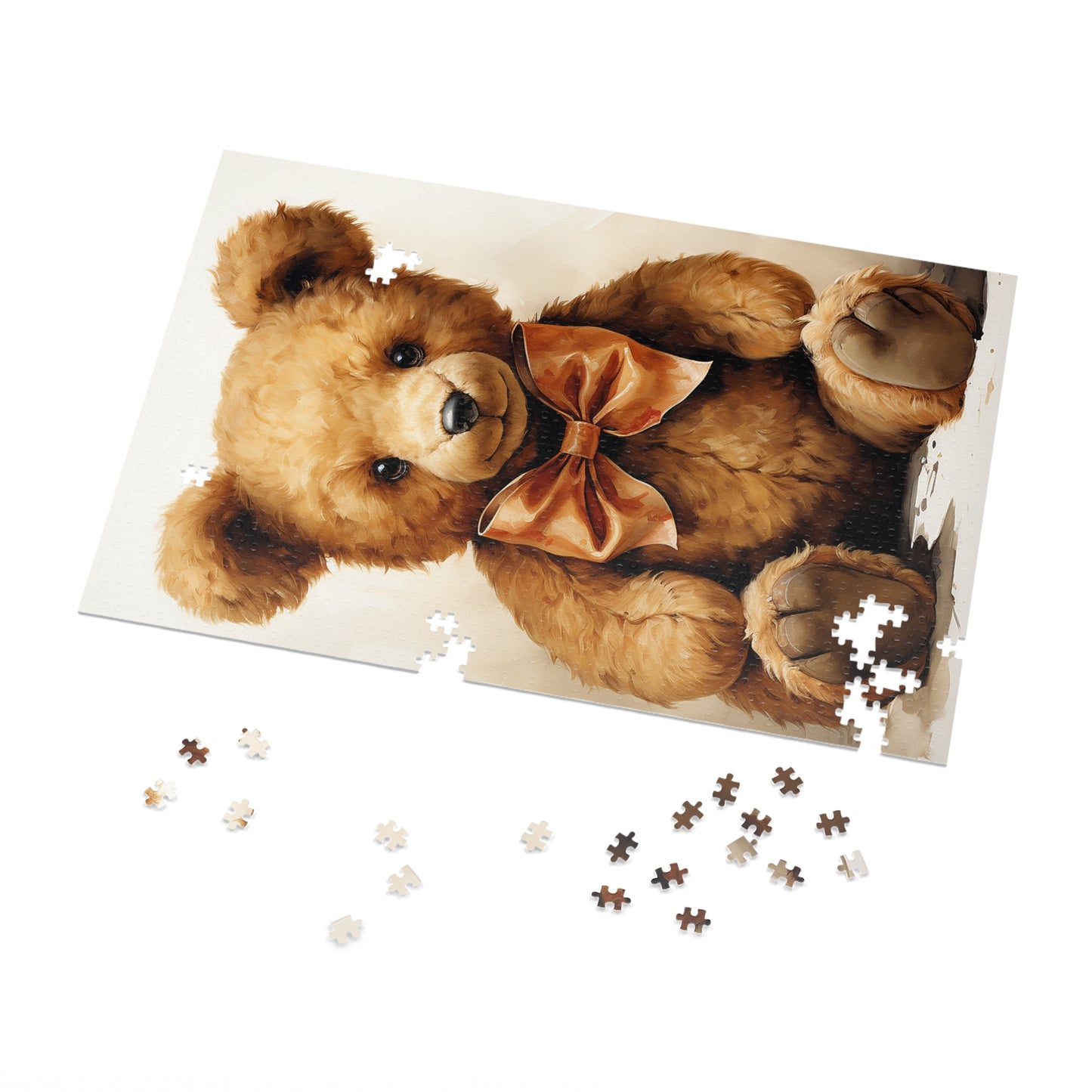 Watercolor Teddy Bear Jigsaw Puzzle (30, 110, 252, 500,1000-Piece)