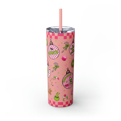 In My Grinch Mama Era  Skinny Tumbler with Straw, 20oz