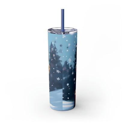 Christmas Cow  Skinny Tumbler with Straw, 20oz