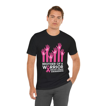 Brother of a Warrior Breast Cancer Awareness Jersey Short Sleeve Tee