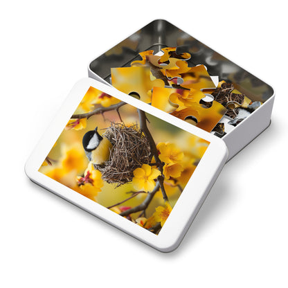 Yellow and Black Bird Nesting Jigsaw Puzzle (30, 110, 252, 500,1000-Piece)