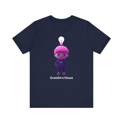 Grandma's House Brain with Light Bulb Design - Unisex Jersey Tee
