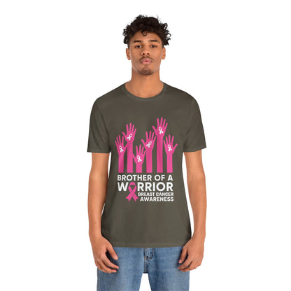 Brother of a Warrior Breast Cancer Awareness Jersey Short Sleeve Tee