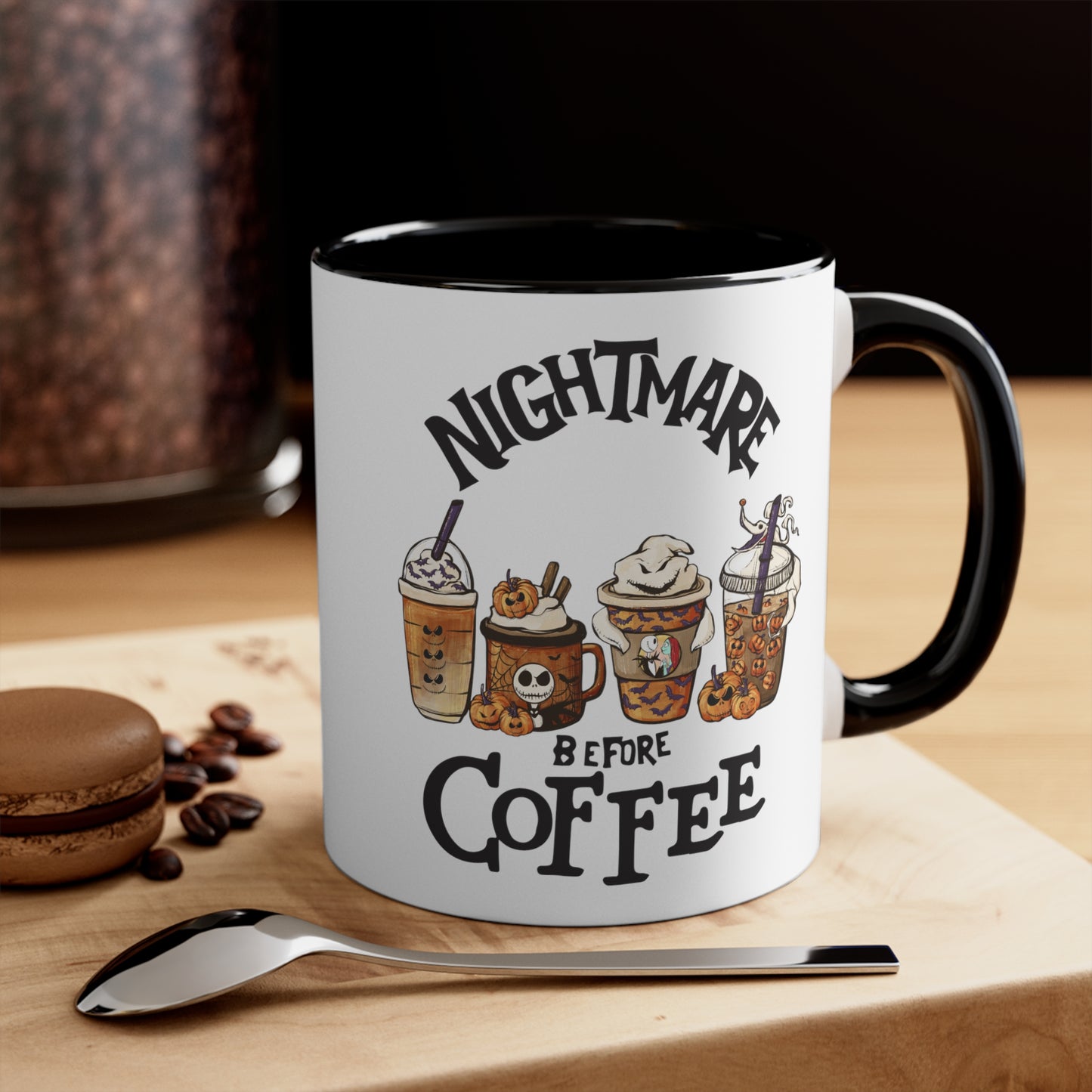 Nightmare Before Coffee Color Accent Coffee Mug, Coffee Lovers Coffee Cup