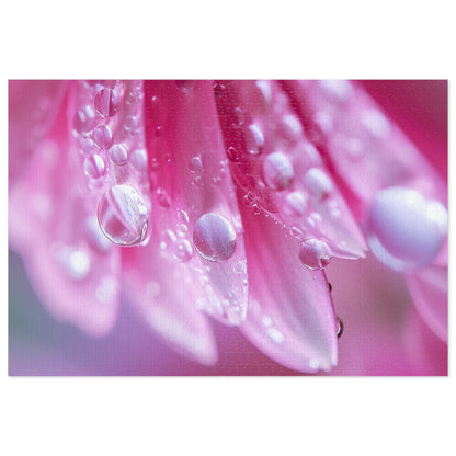 Pink Petals with Dew Drops  Jigsaw Puzzle (30, 110, 252, 500,1000-Piece)