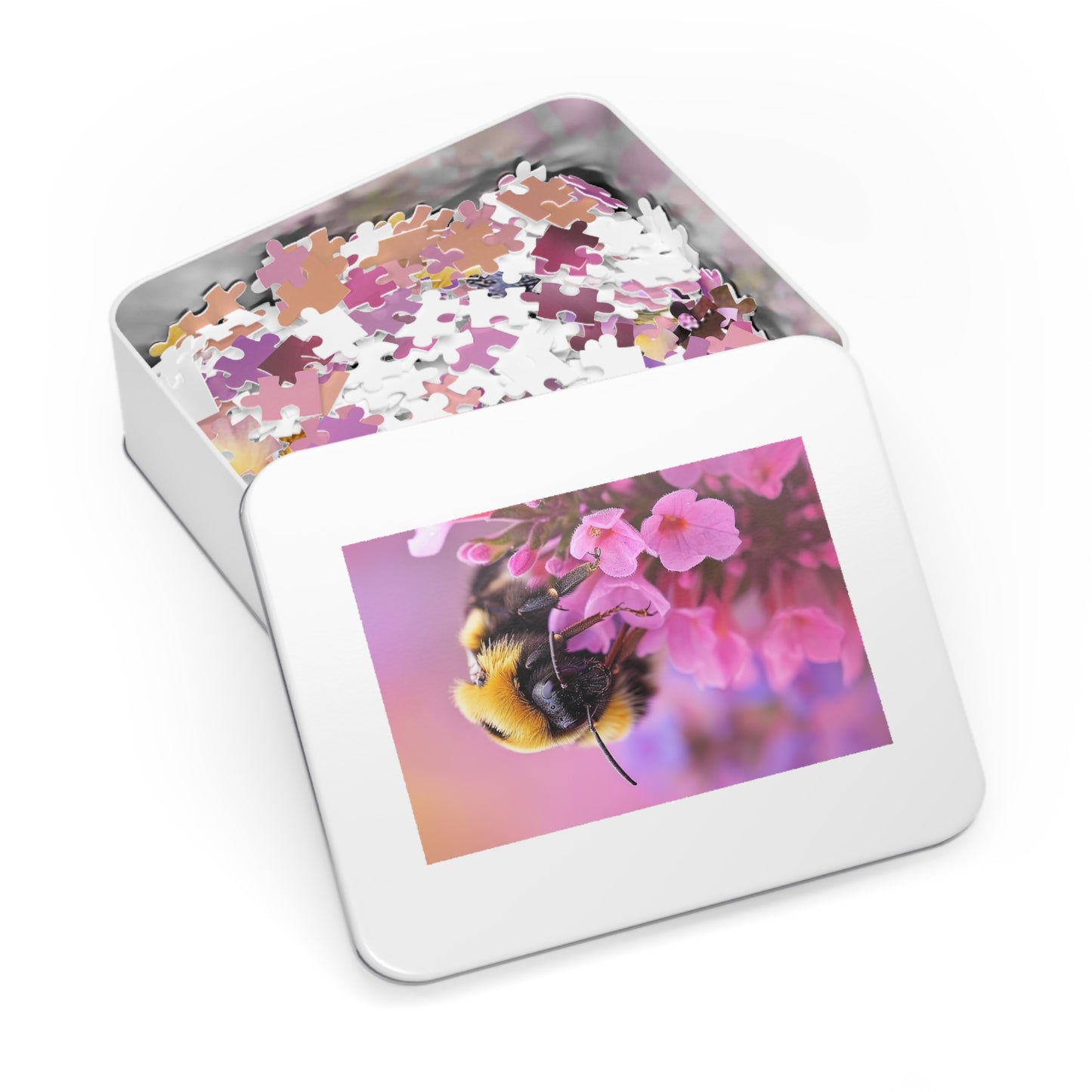 Pink buds and the Bumble Bee  Jigsaw Puzzle (30, 110, 252, 500,1000-Piece)