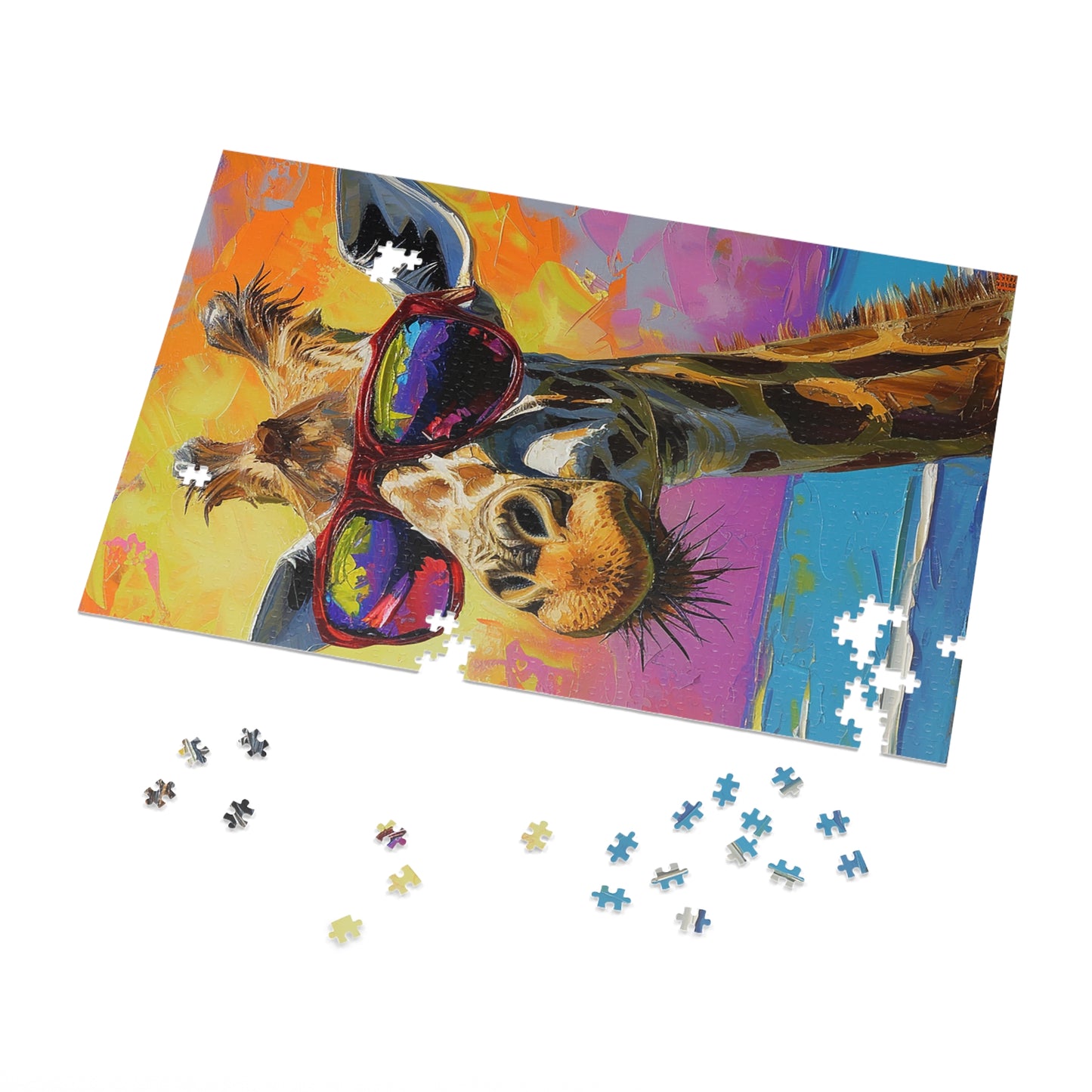 Beach Loving Giraffe Wearing Her Shades Jigsaw Puzzle (30, 110, 252, 500,1000-Piece)