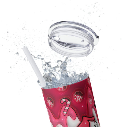 F Them Bliss Grinch  Skinny Tumbler with Straw, 20oz