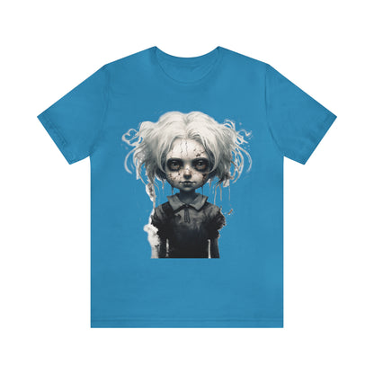 Creepy Doll Halloween Unisex Jersey Short Sleeve Tee