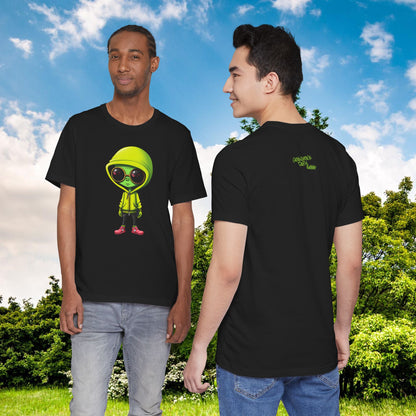 Hip Hop Alien with Grandma's Crew Personalized on Back   Unisex Jersey Short Sleeve Tee
