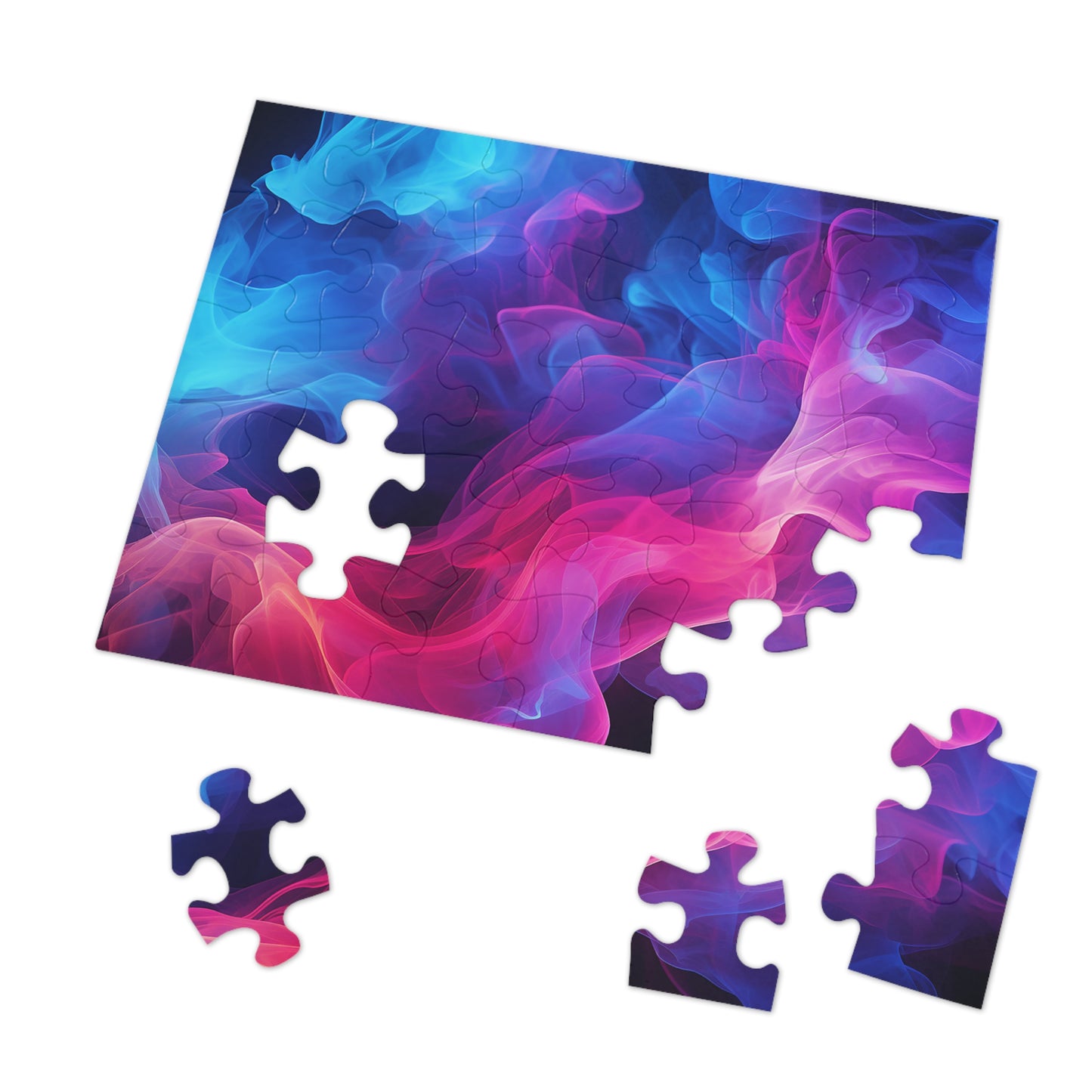 Pink and Blue Smoke  Jigsaw Puzzle (30, 110, 252, 500,1000-Piece)