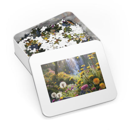 Dandelions by a Waterfall  Jigsaw Puzzle (30, 110, 252, 500,1000-Piece)