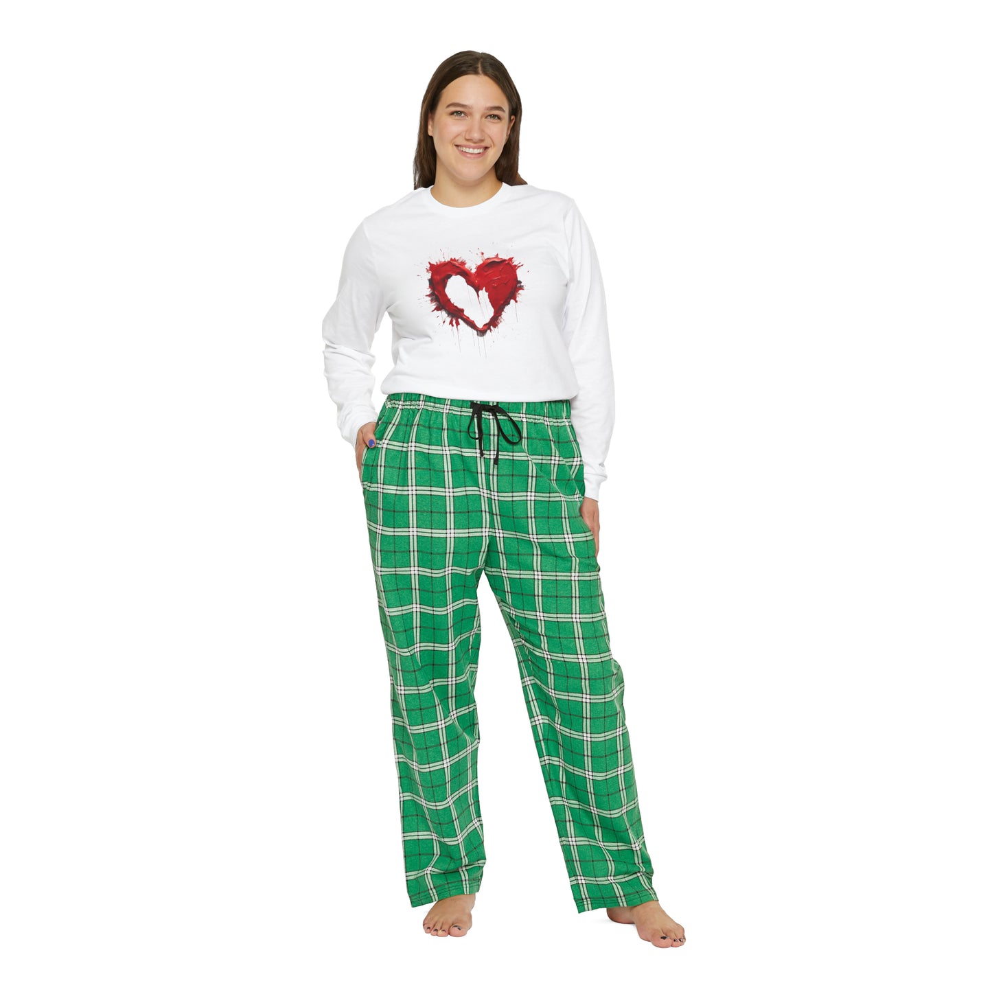 Paint Poured Heart  Women's Long Sleeve Pajama Set