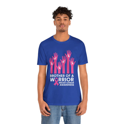 Brother of a Warrior Breast Cancer Awareness Jersey Short Sleeve Tee