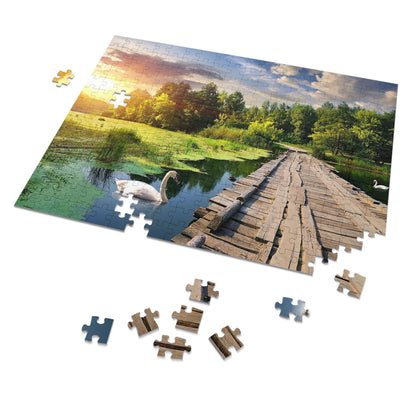 Sunset on Swan Lake  Jigsaw Puzzle (30, 110, 252, 500,1000-Piece)