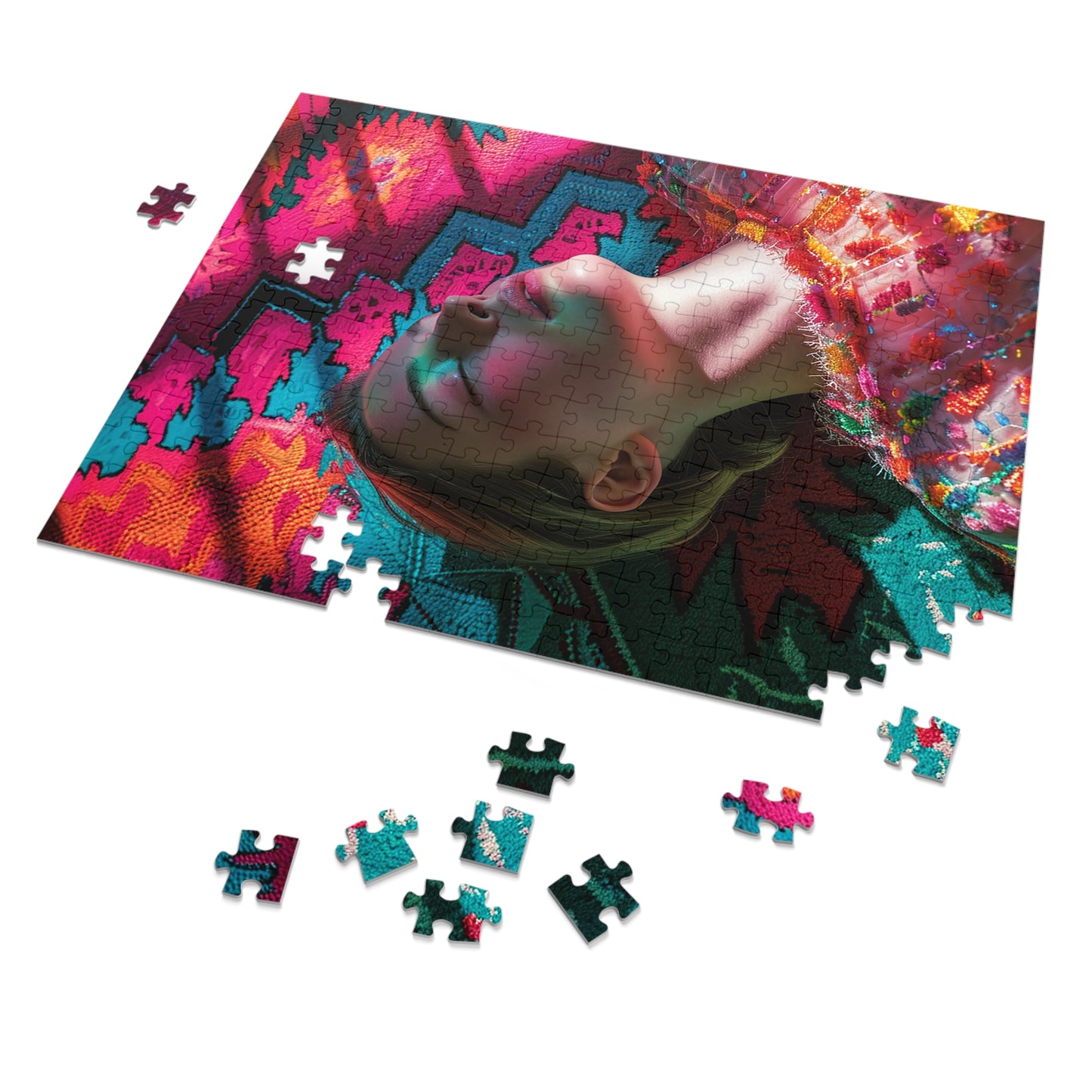 Sleeping with the Colorful Patterns of the Sun Jigsaw Puzzle (30, 110, 252, 500,1000-Piece)