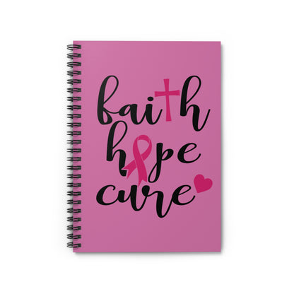 Faith hope Cure Breast Cancer Awareness Spiral Notebook - Ruled Line