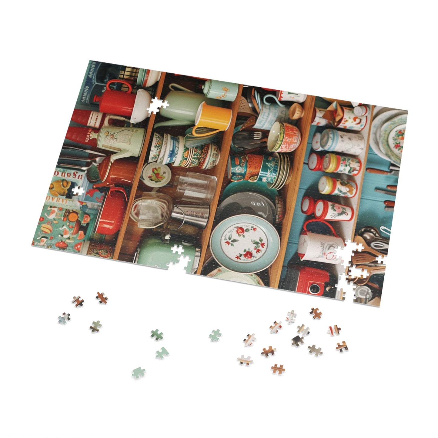 Cluttered Antique Cupboard  Jigsaw Puzzle (30, 110, 252, 500,1000-Piece)