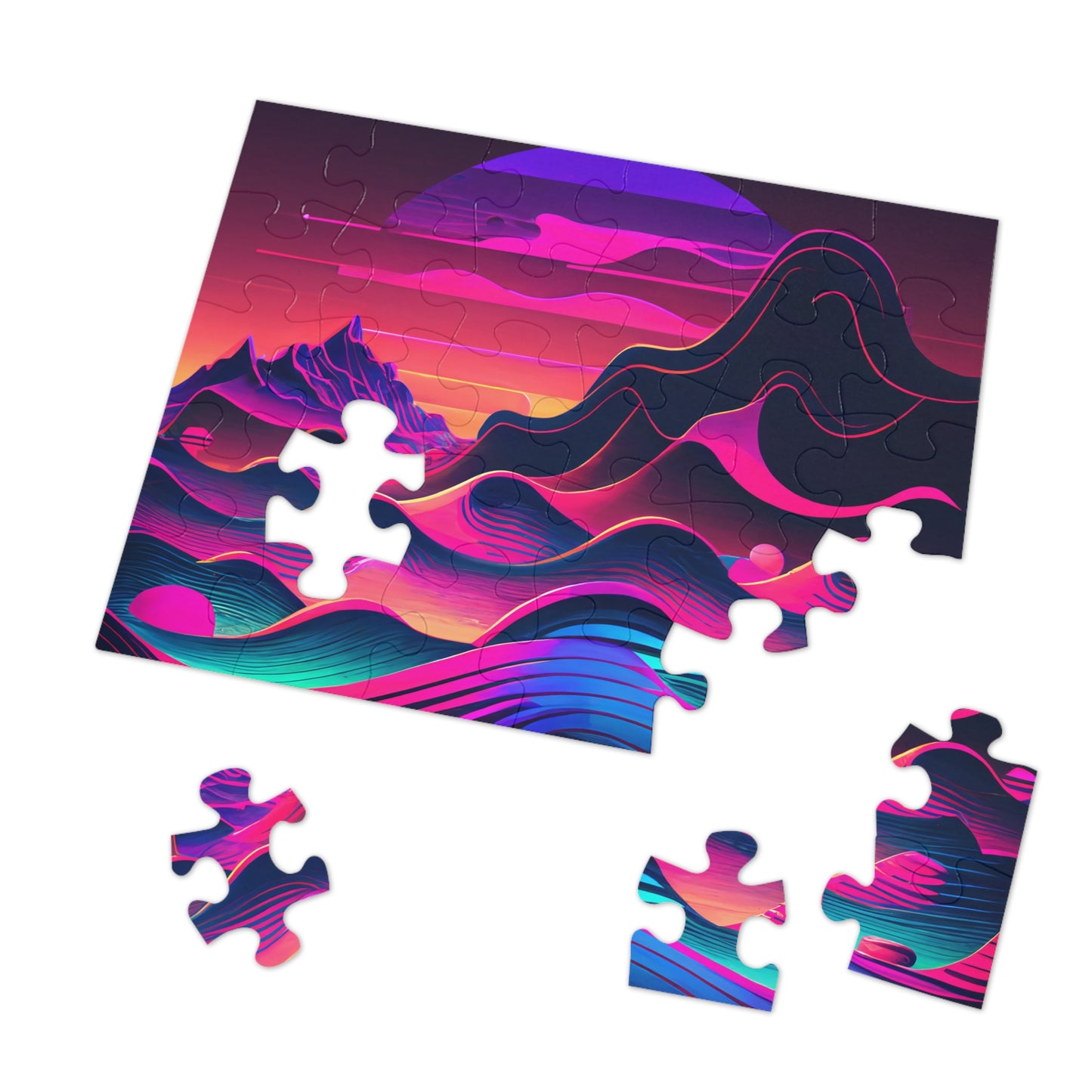 Magical Neon Mountains   Jigsaw Puzzle (30, 110, 252, 500,1000-Piece)