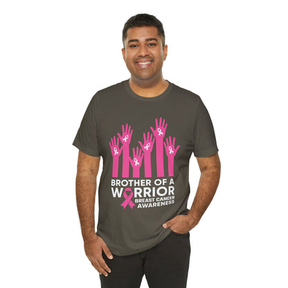 Brother of a Warrior Breast Cancer Awareness Jersey Short Sleeve Tee