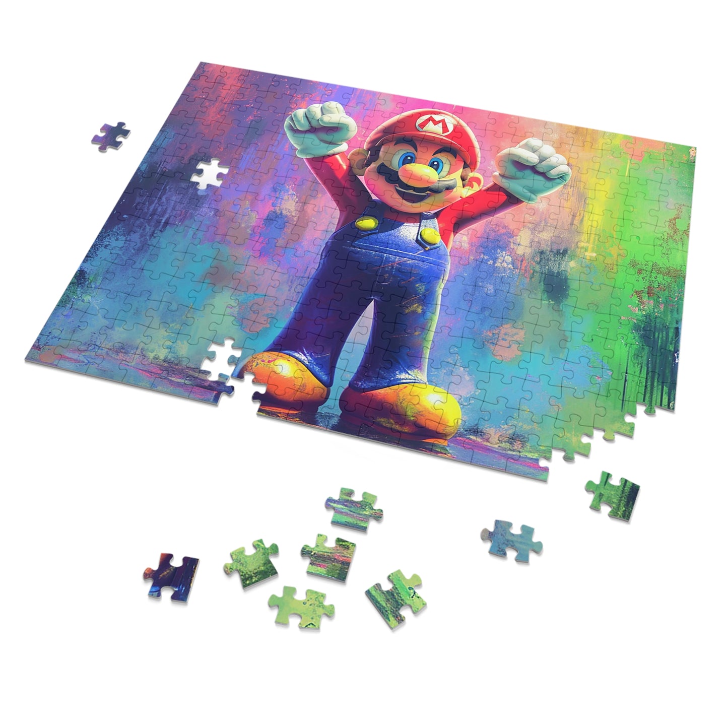 Watercolor Mario Jigsaw Puzzle (30, 110, 252, 500,1000-Piece)