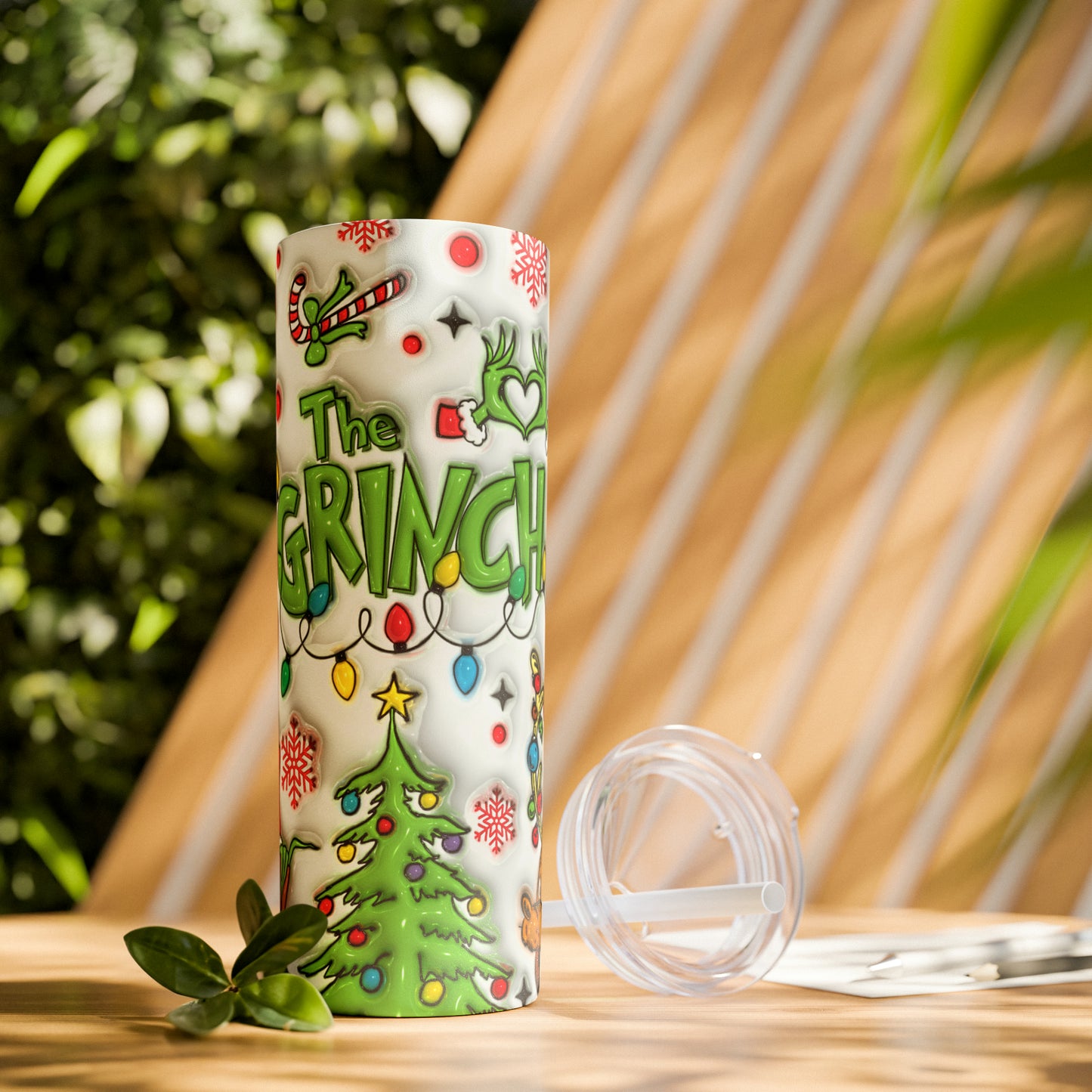 The Grinch Christmas Skinny Tumbler with Straw, 20oz