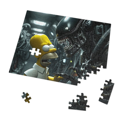 The Alien Meets Homer Jigsaw Puzzle (30, 110, 252, 500,1000-Piece)