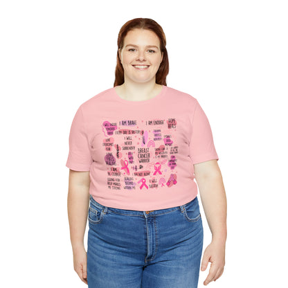 Breast Cancer Warrior Affirmations Jersey Short Sleeve Tee