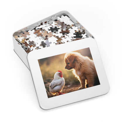 Baby Rooster and Puppy Jigsaw Puzzle (30, 110, 252, 500,1000-Piece)