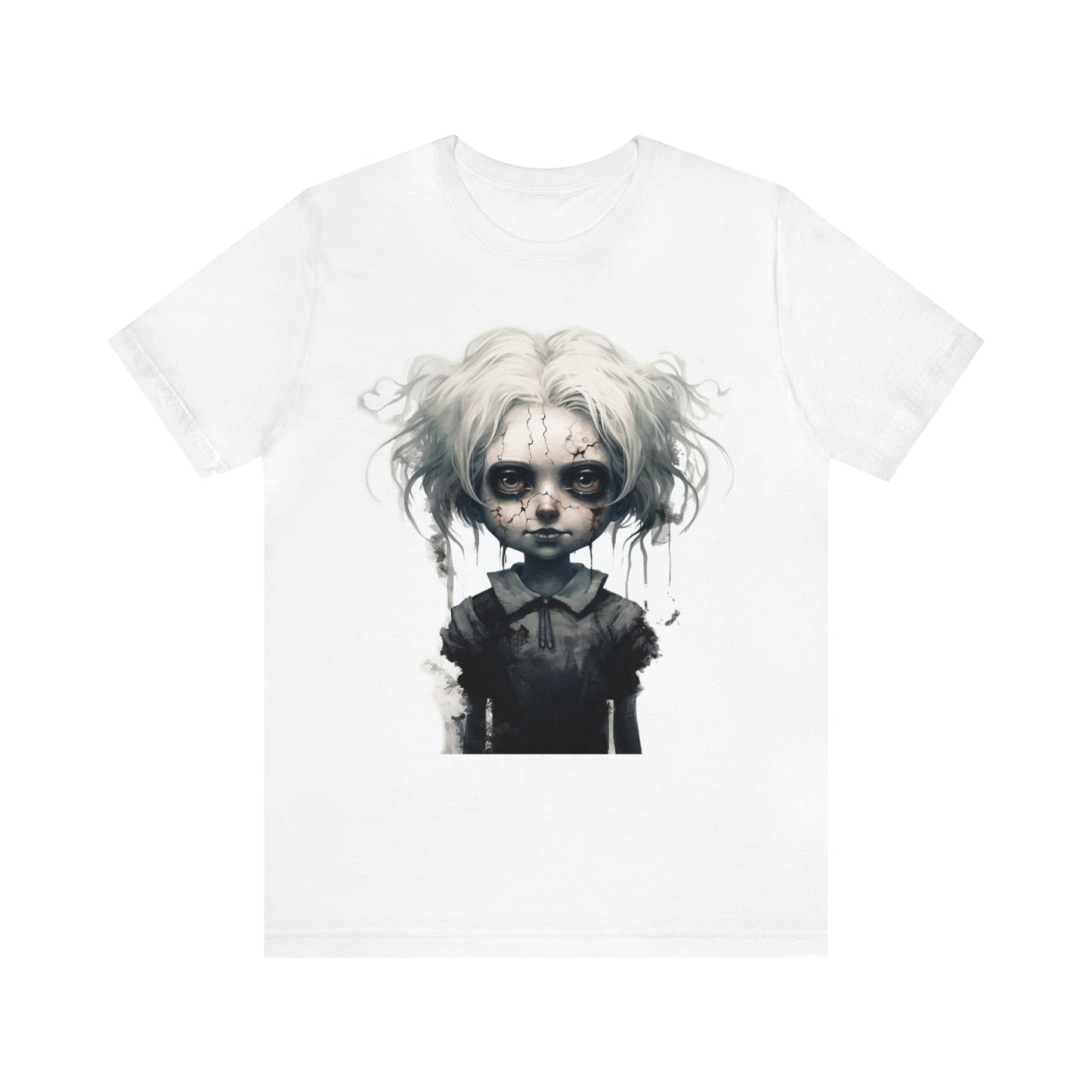 Creepy Doll Halloween Unisex Jersey Short Sleeve Tee