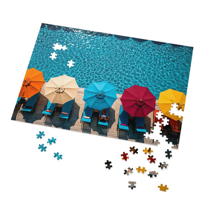 Pool Side Umbrellas Jigsaw Puzzle (30, 110, 252, 500,1000-Piece)